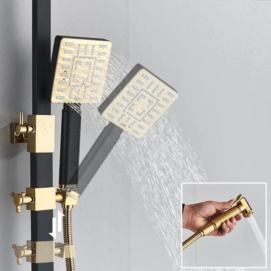 Afralia™ Wall Mount Shower Faucet Set with 4 Function System