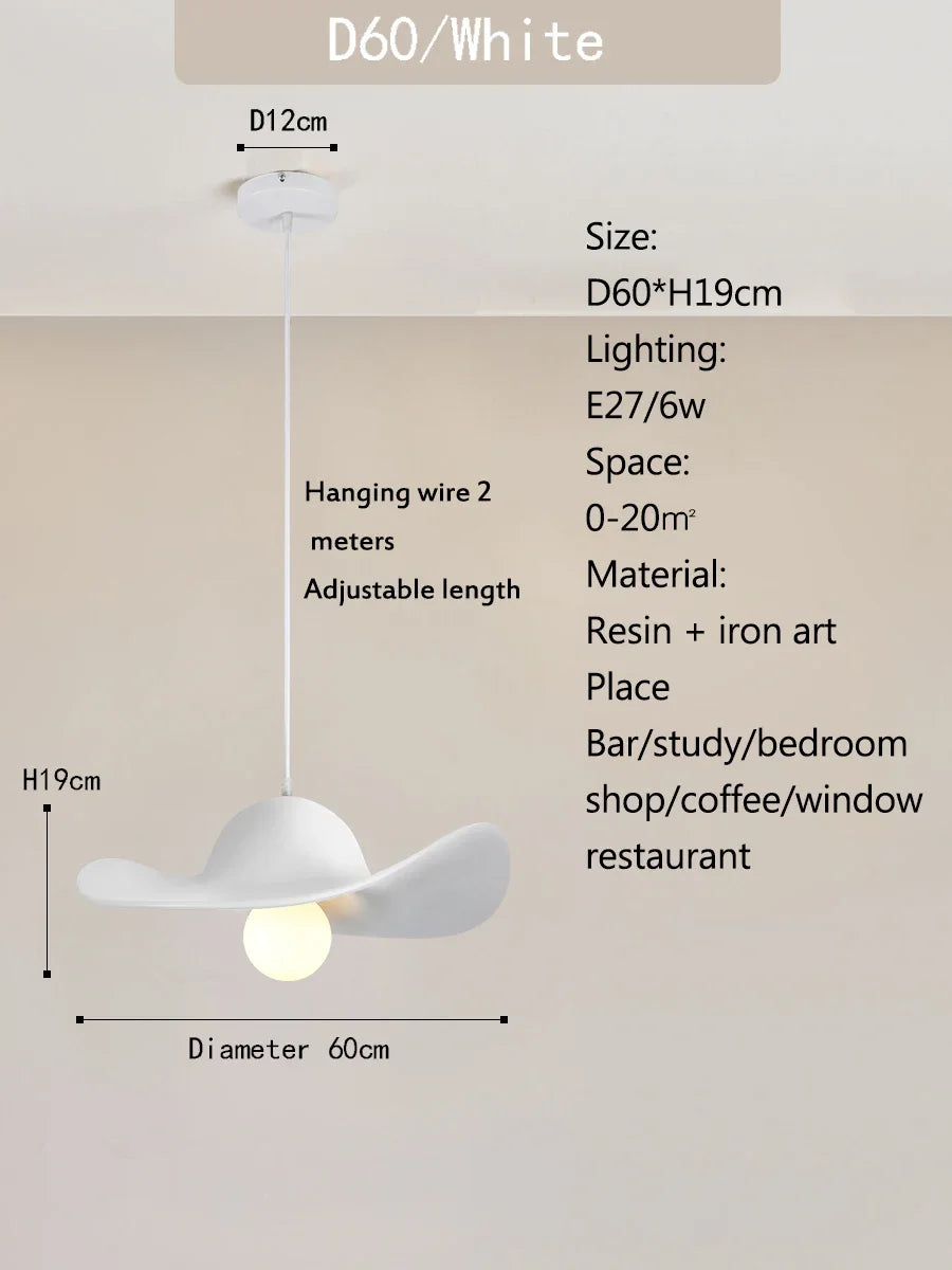 Afralia™ Nordi Cream Pendant Lights Hat Chandelier for Home Decor
