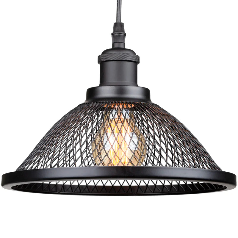 Afralia™ Retro Iron Wire Mesh Pendant Light for Industrial Style Loft Restaurant