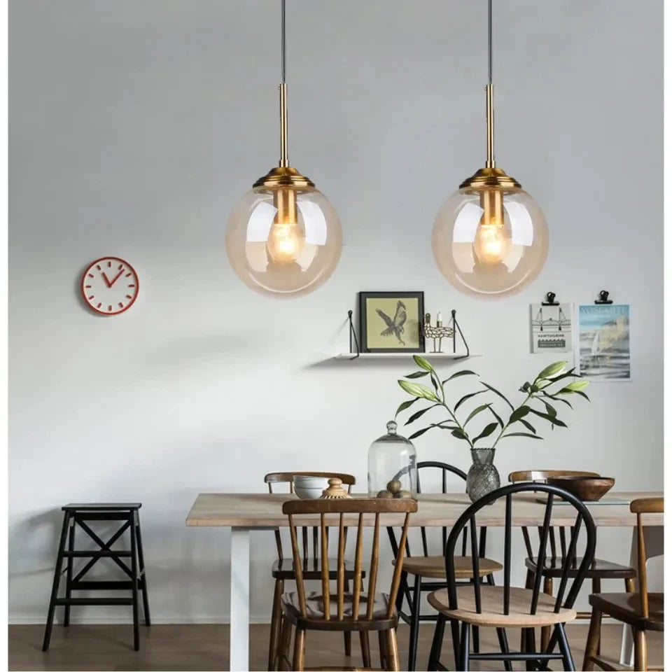 Modern Glass Ball Chandelier - Afralia™ Retro Staircase Pendant Lamp for Home Decor