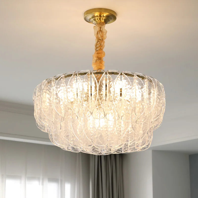 French Shell Crystal Chandelier by Afralia™ - Modern Elegant Lighting for Living Room, Bedroom, and Dining Room