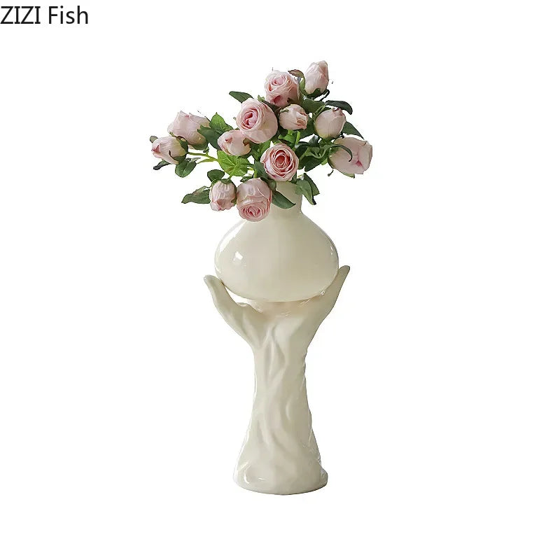 Afralia™ Floral Vase Desk Decoration Artificial Flowers Room Decor