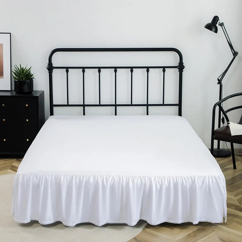 Afralia™ Ruffled Elastic Bed Cover, Queen King Size, Dust-Proof Breathable Bed Skirt
