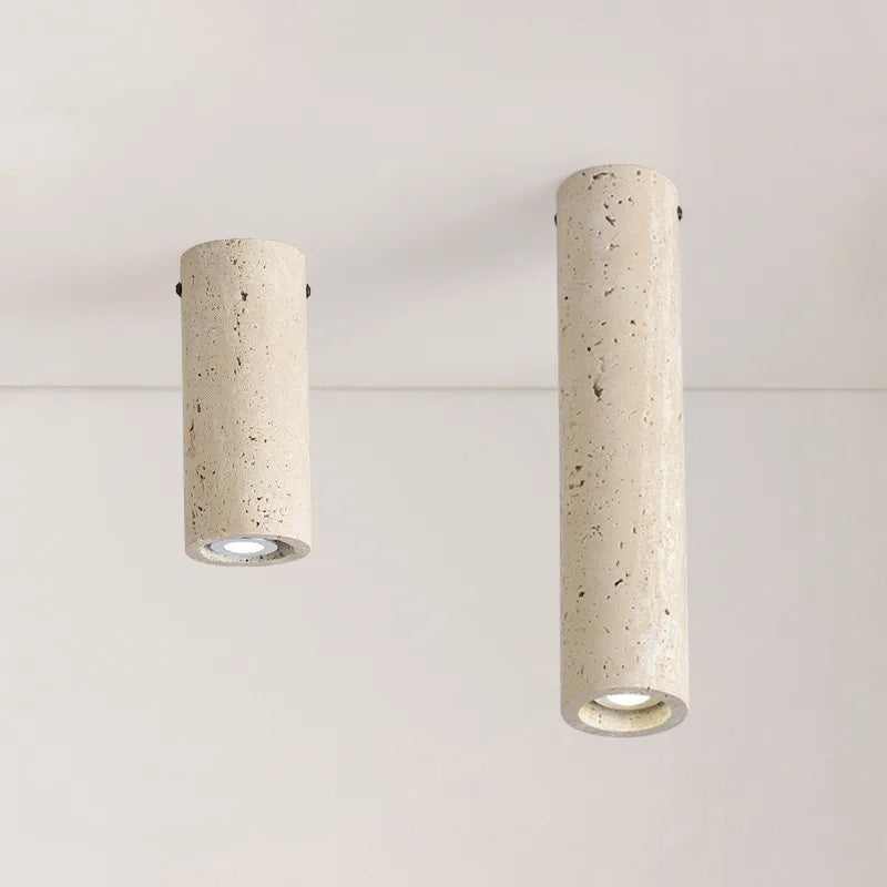 Afralia™ Yellow Travertine Ceiling Lamp - Modern Minimalist Cylindrical B&B Retro Lighting