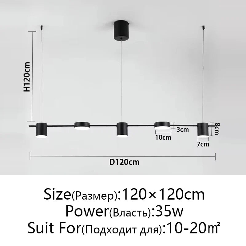 Afralia™ Dimmable LED Ceiling Chandelier for Living Room, Dining, Kitchen - Modern Hanging Light