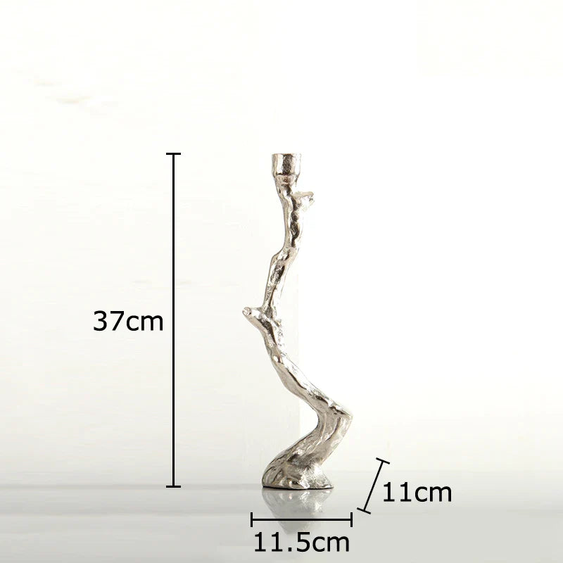 Afralia™ Silver Metal Tree Branch Candle Holder Table Decoration Wax Melt Burner
