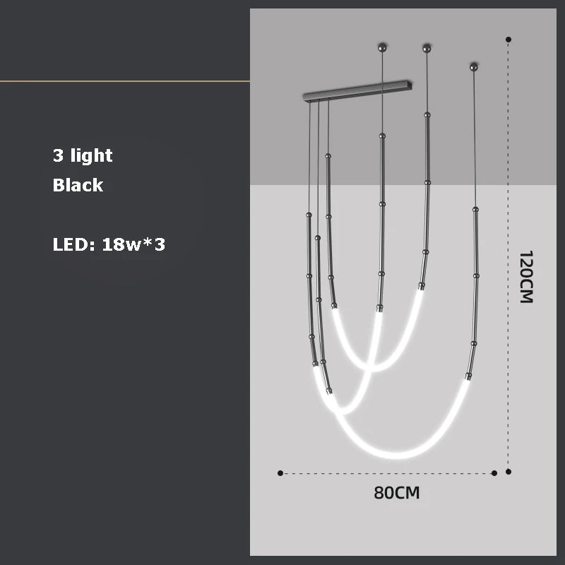 Afralia™ Art Deco Gold Black LED Designer Pendant Light for Dinning Room