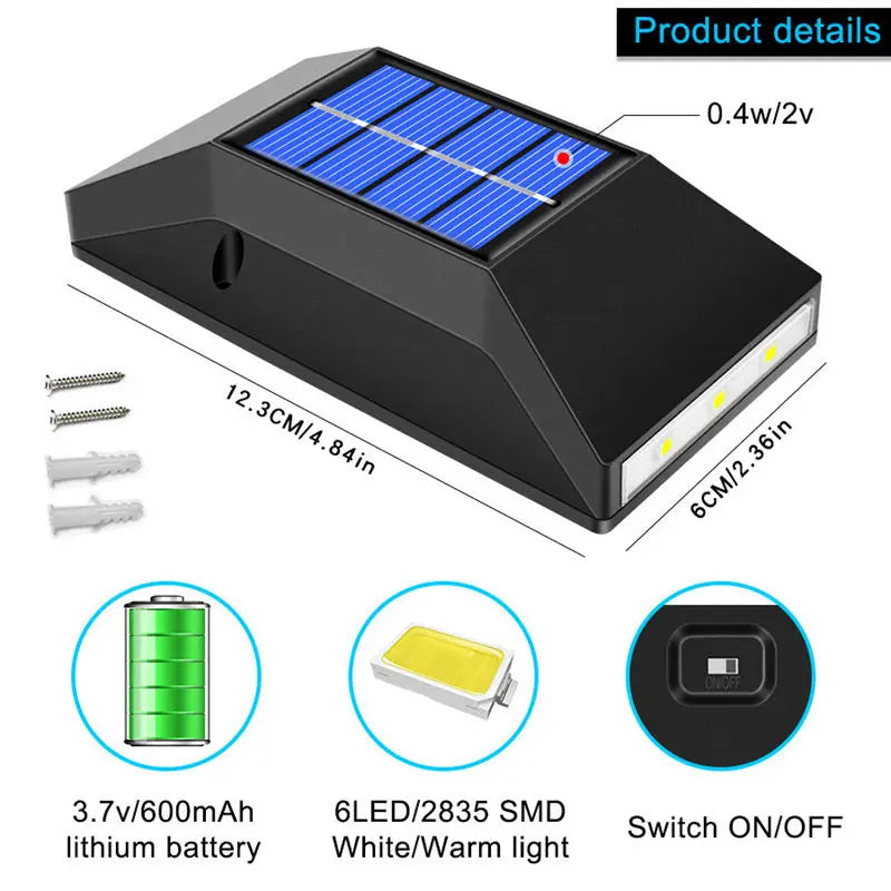 Afralia™ Solar LED Wall Light for Garden Street Balcony