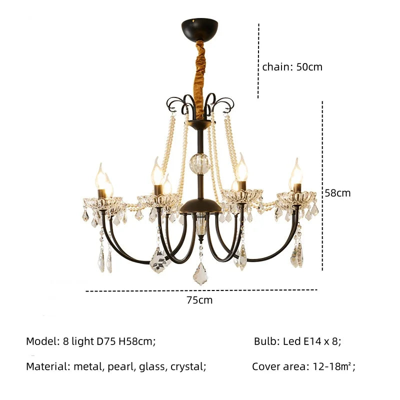 Afralia™ Crystal LED Chandelier Living Room Luxury Lighting E14 Pendant Lamparas
