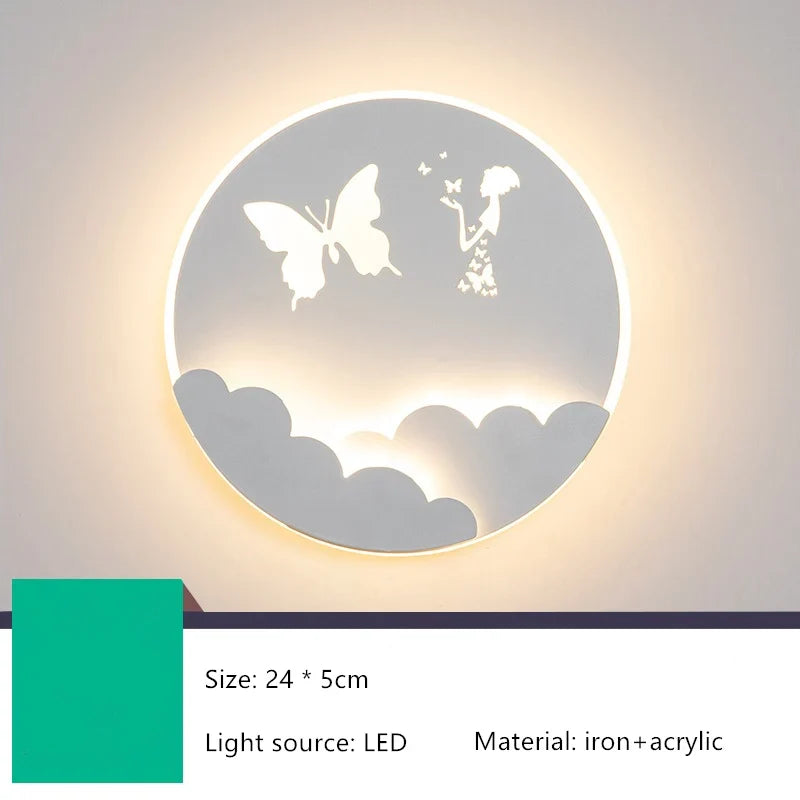 Afralia™ Nordic LED Wall Lamp for Bedroom Living Room Study Balcony Decoration