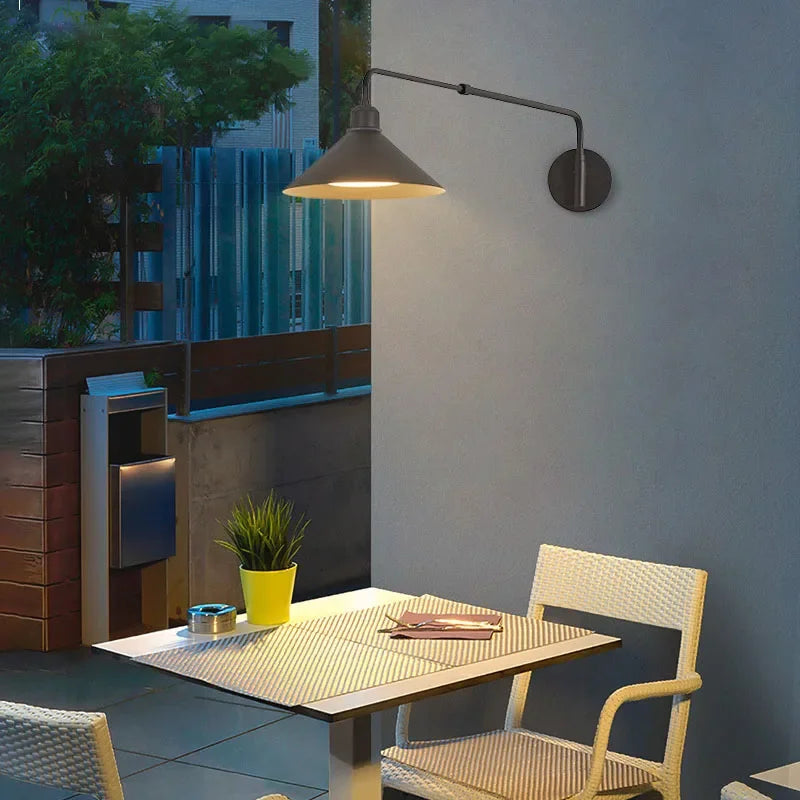 Afralia™ Industrial Telescopic Swing Arm Wall Lamp for Decorative Living Spaces