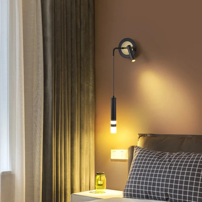 Afralia™ Gold LED Wall Lamp: Luxurious Nordic Spotlight for Home Bedside, Living Room, Bed Wall Light