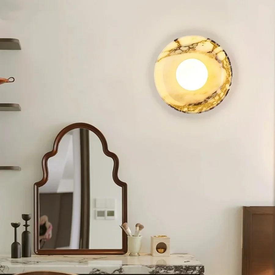 Afralia™ Vintage LED Glass Ball Wall Sconce for Bedroom and Bathroom