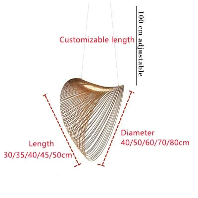 Afralia™ Bird's Nest LED Pendant Lights Wooden Acrylic Chandelier Dining Room Lighting