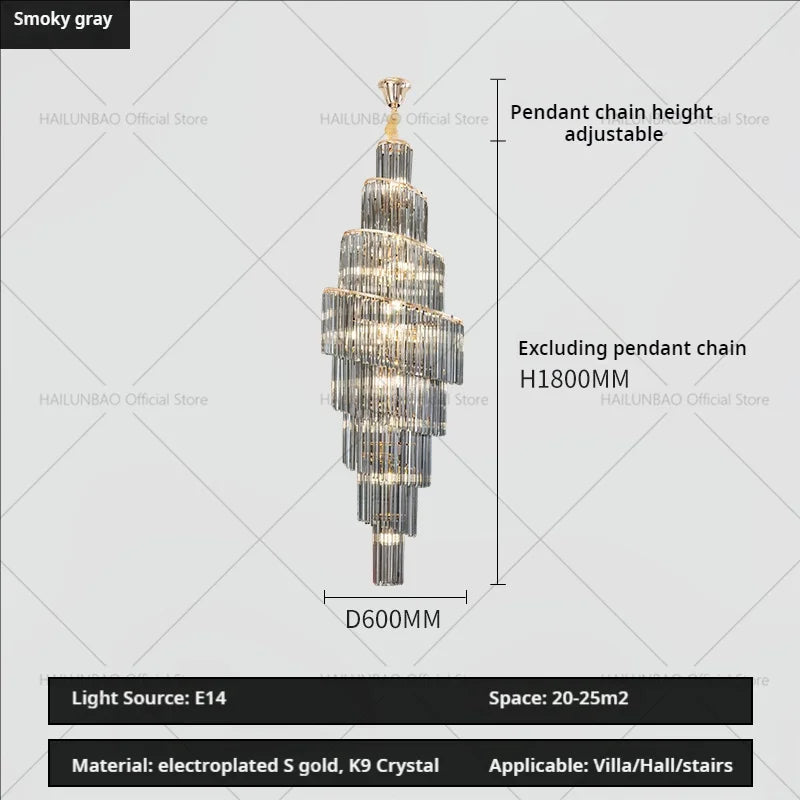 Afralia™ Crystal Chandelier for Penthouse Villa Living Room - Modern Light Luxury Design