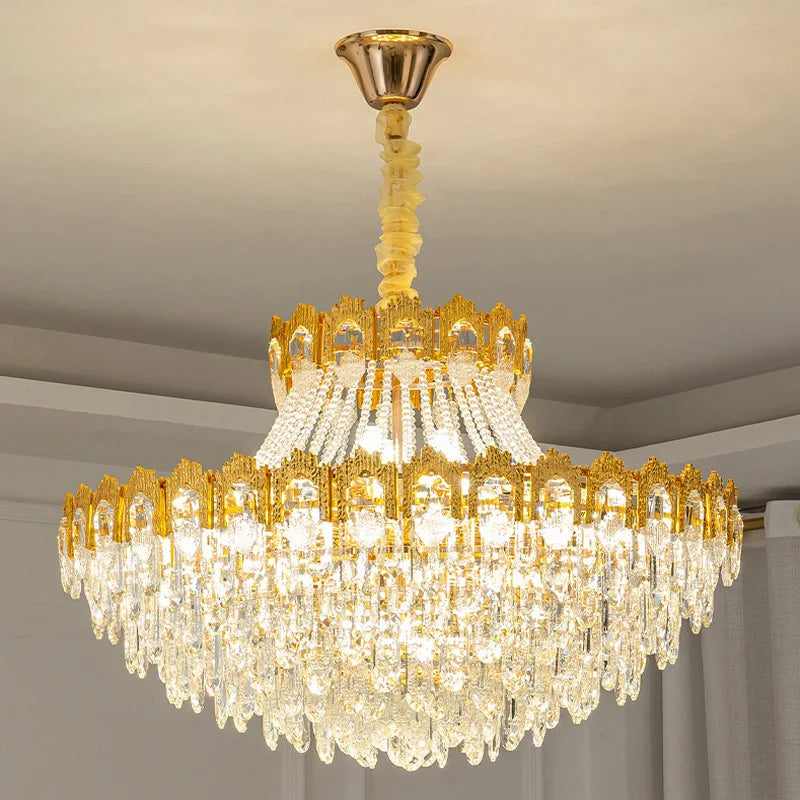 Afralia™ Crystal Pendant Chandelier: Modern Luxury Ceiling Hanging Lamps for Living Room