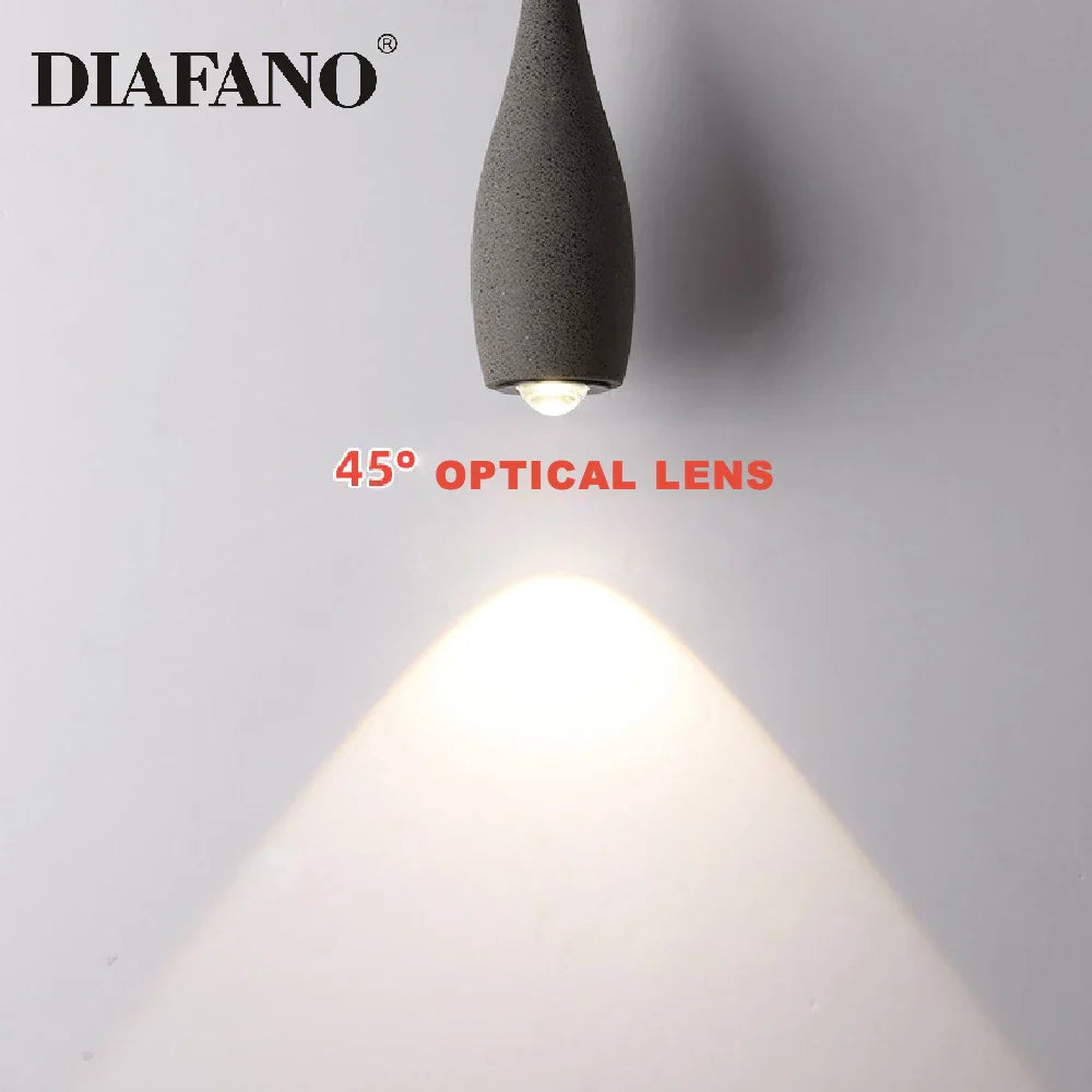 Afralia™ Cement Pendant Light LED Industrial Retro Ceiling Lamp Hanging Lights