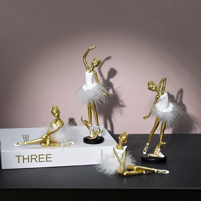 Afralia™ Ballet Girl Resin Figurine - Nordic Luxury Desktop Decoration and Birthday Gift