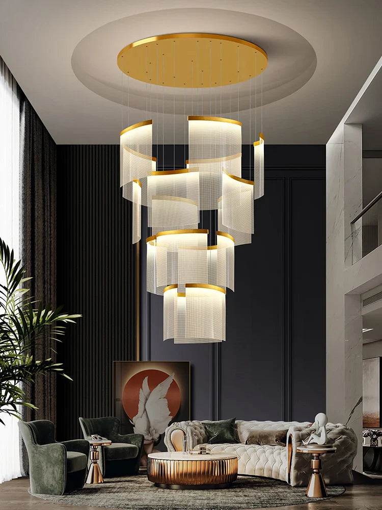 Afralia™ Acrylic LED Chandelier: Modern Light Luxury Dimmable Pendant for Living Room-Elegant Lighting Fixtures