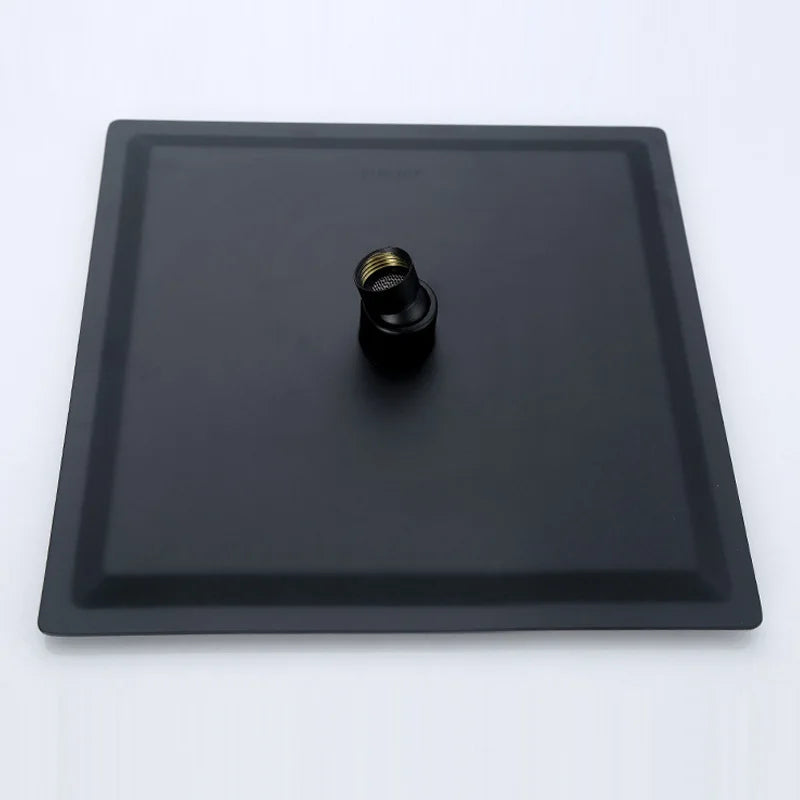 Afralia™ Matte Black Brass Lanos Rain Shower Set for Elegant Bathrooms