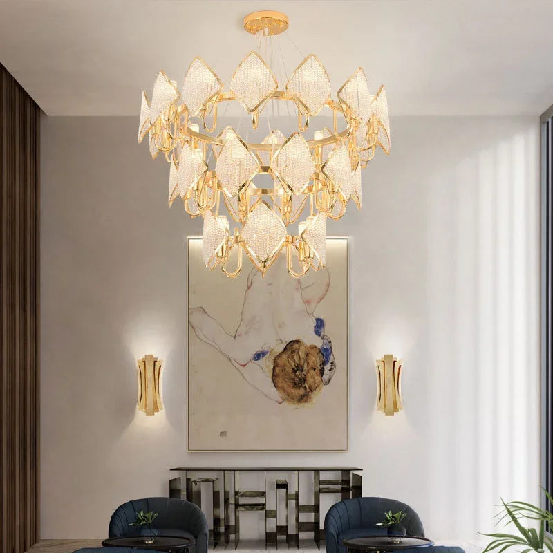 Afralia™ Crystal Chandelier Pendant Light: Elegant Modern Luxury for Living Room Decor