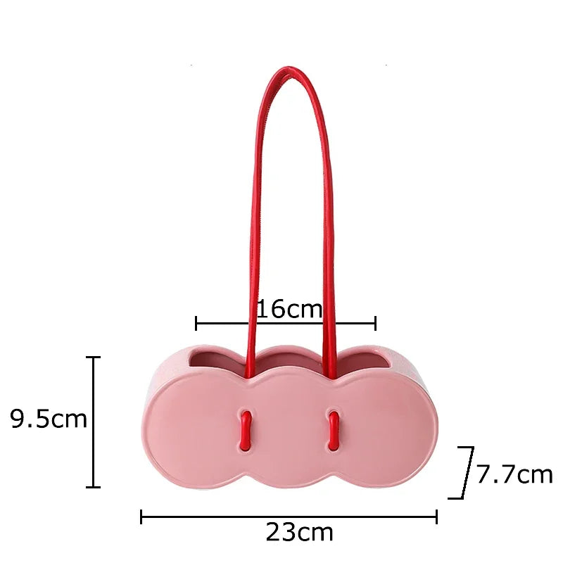 Afralia™ Handbag Shape Ceramic Vase Table Decor Flowers Arrangement Room Aesthetic