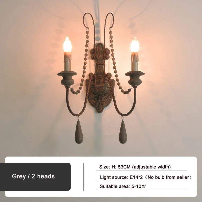 Afralia™ Retro Country French Wall Lamp for Living Room Bedroom Decor