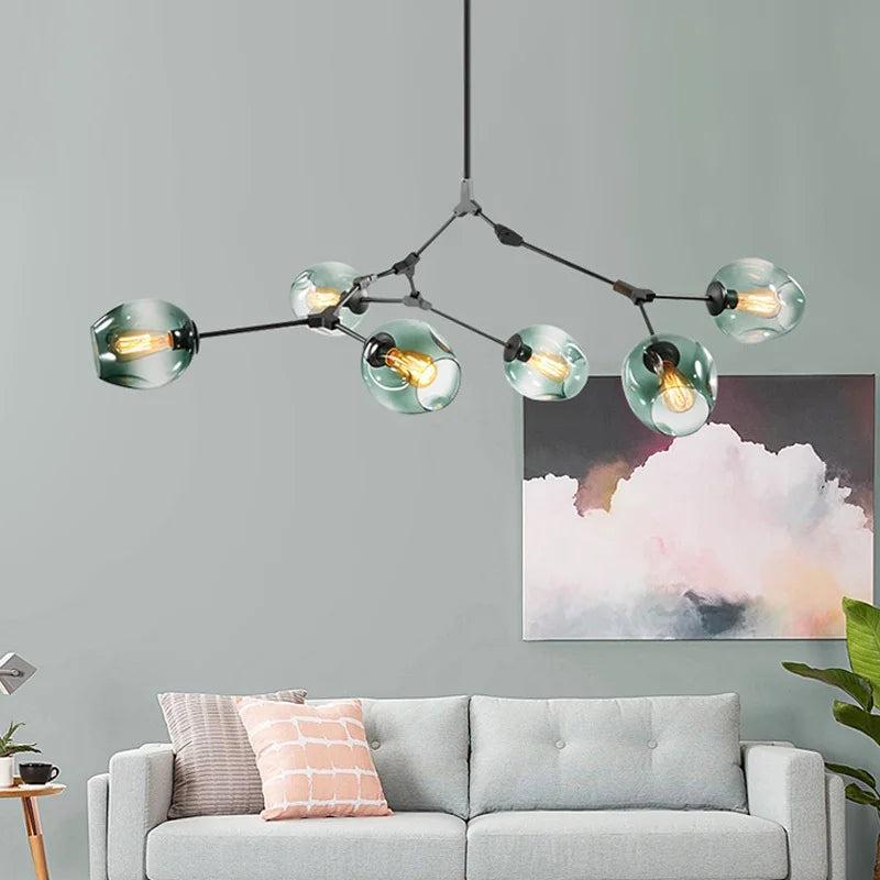 Afralia™ Gold Glass Ball Pendant Lights for Modern Dining Room Decor