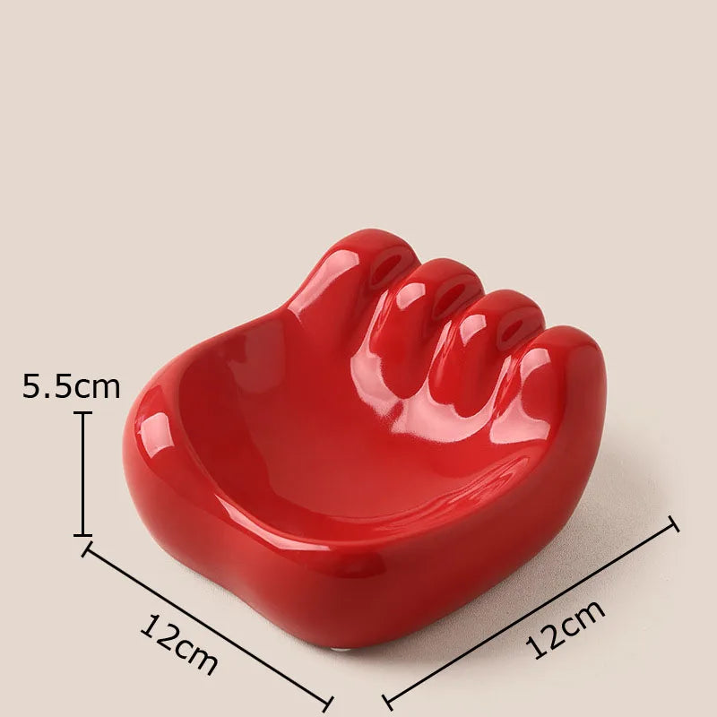 Afralia™ Modern Palm Shape Ceramic Ashtray for Smoking Weed, Home Decor & Gifts