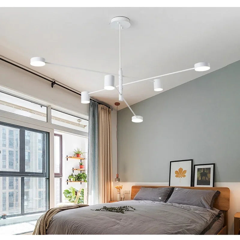 Afralia™ Black Gold White LED Chandelier: Stylish Nordic Loft Lamp for Livingroom & Bedroom