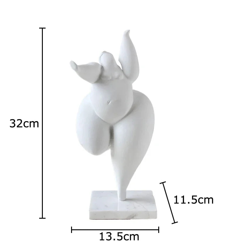 Afralia™ Fat Girl Dancer Resin Sculpture for Room Aesthetics and Desk Decoration