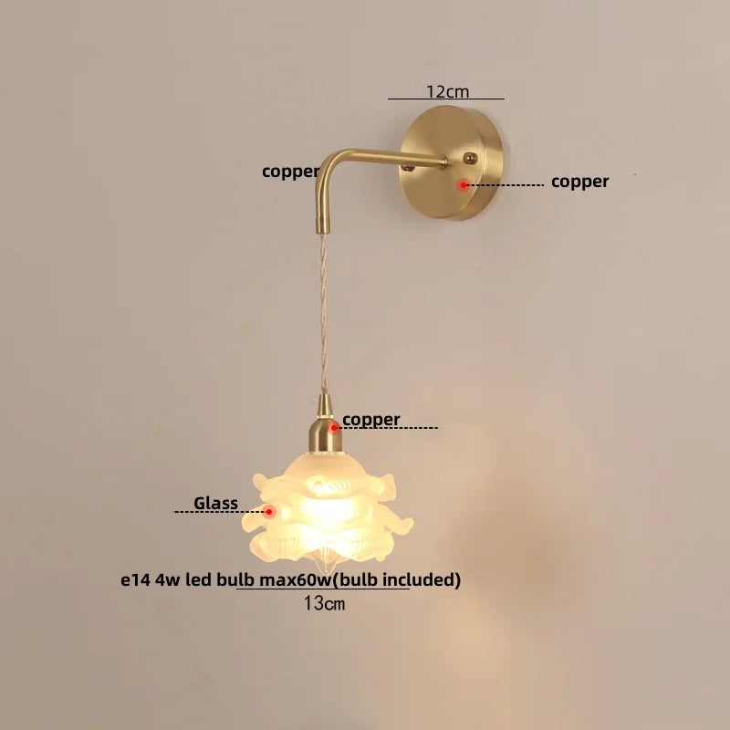 Afralia™ LED Glass Wall Lamp Modern Bedroom Coffee Vanity Light Fixtures