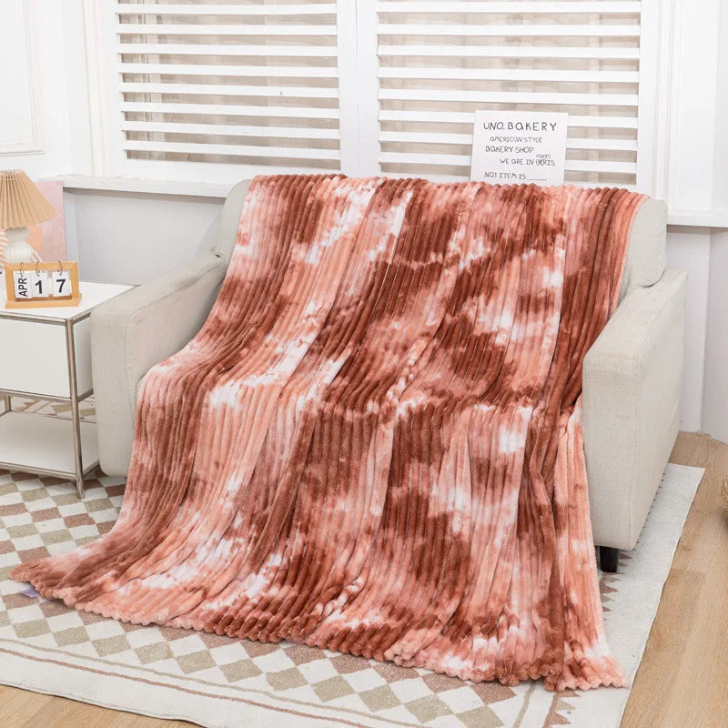 Afralia™ Striped Faux Rabbit Plush Multi Functional Blanket for All Seasons