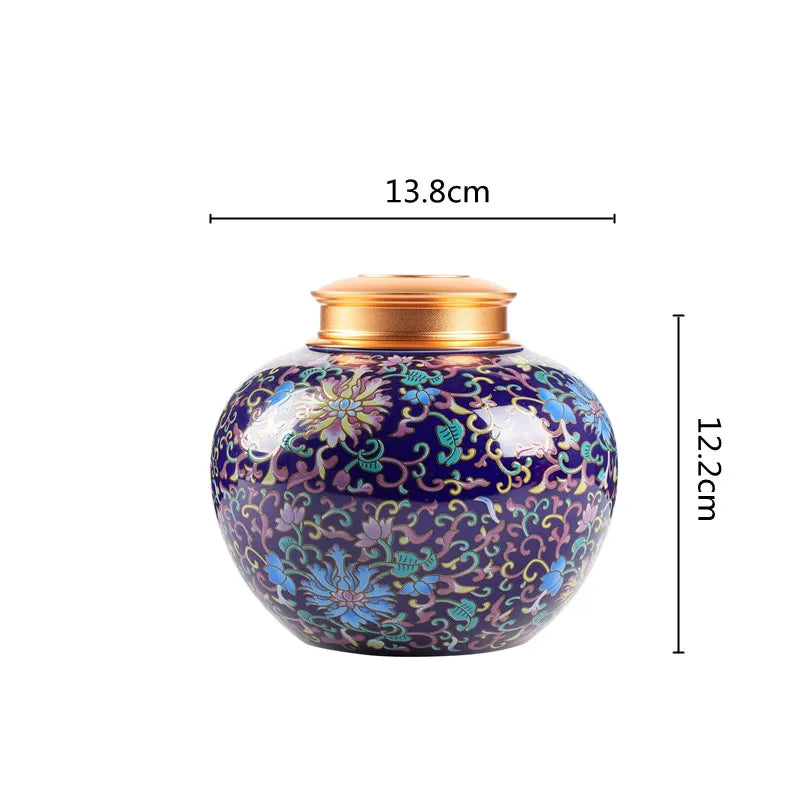 Afralia™ Enamel Tea Pot Ceramic Storage Jar - Airtight Coffee Container