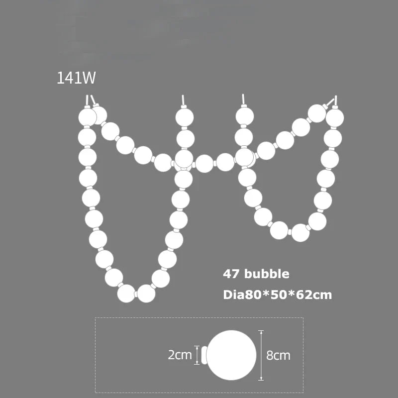 Afralia™ White Bubble Art Line Pendant Lighting for Home Decoration