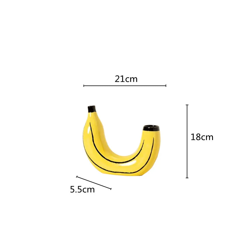 Afralia™ Resin Banana Vase: Creative Fruit Decoration for Home Arrangement, Funny Pots