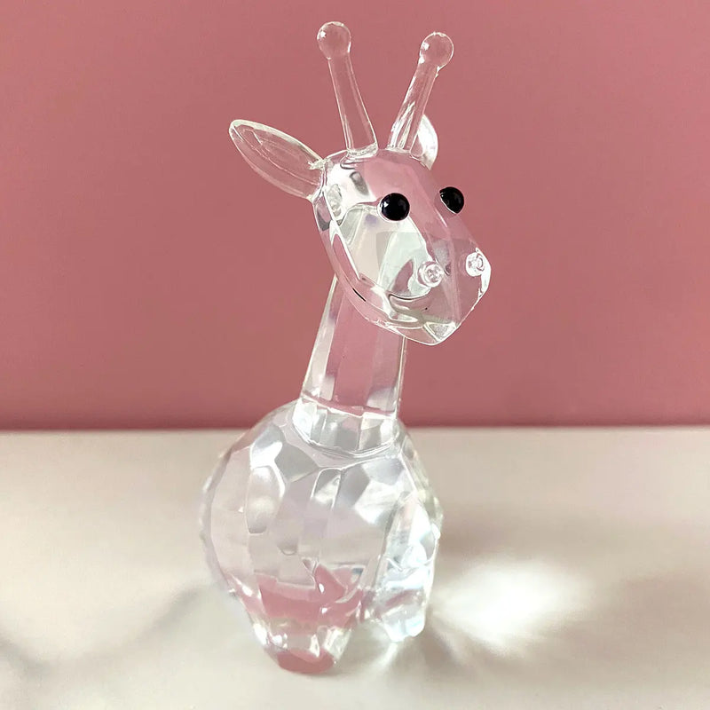 Afralia™ Sparkly Giraffe Crystal Figurine Collection Table Centerpiece Ornament