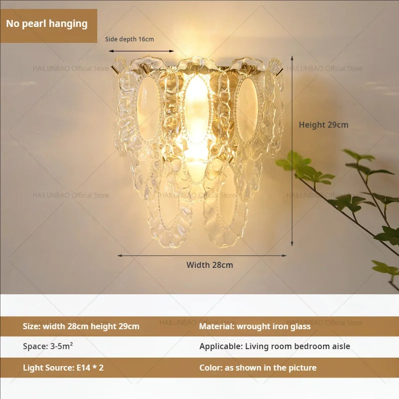 Afralia™ Luxe Crystal Glass Wall Lamp for Aisle, Living Room, Bedroom & Corridor Lighting