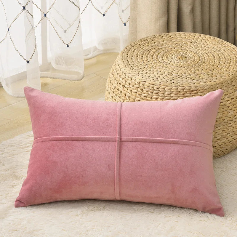 Afralia™ Solid Velvet Lumbar Pillow Case 30X50 - Nordic Simple Soft Home Decor Cover