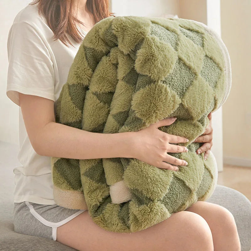 Afralia™ Plaid Double-Layer Thick Blanket for Four Seasons