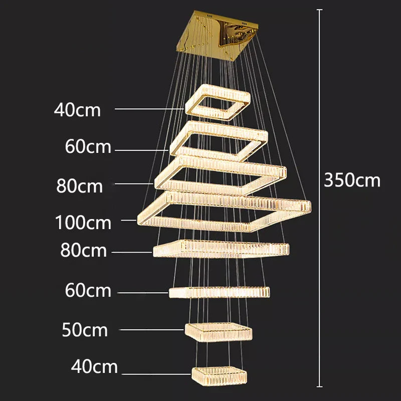 Afralia™ Crystal Chandelier Stair Pendant Light for Modern Home Decoration & Interior Lighting