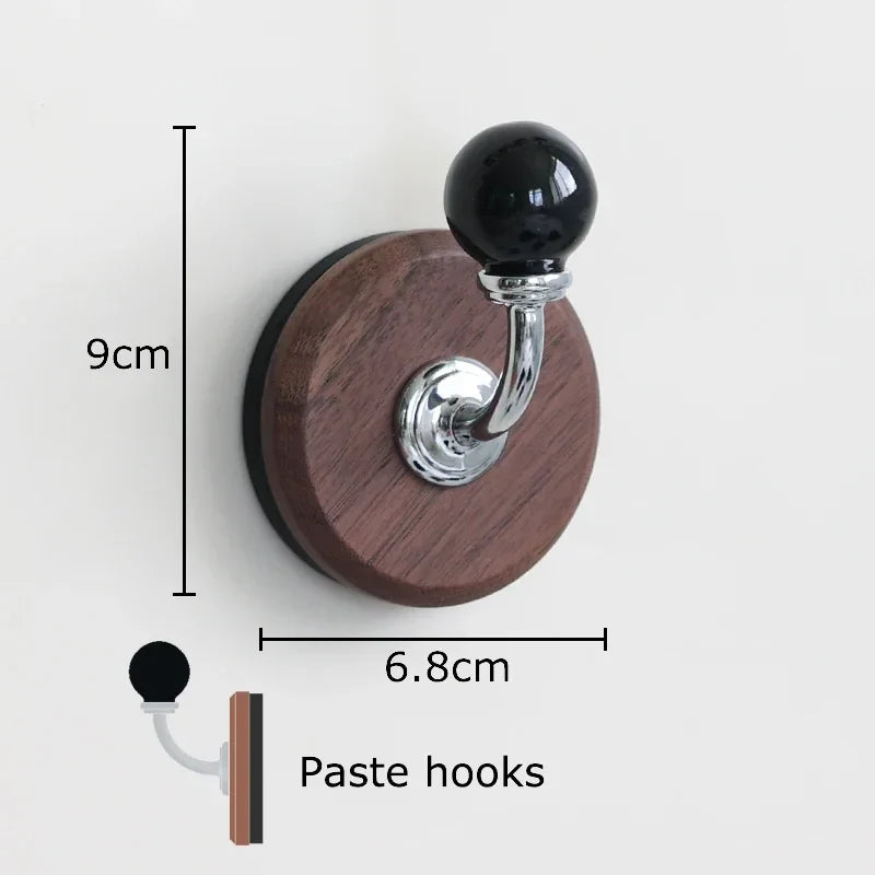 Afralia™ Walnut Wood Bending Hook Wall Storage Holder