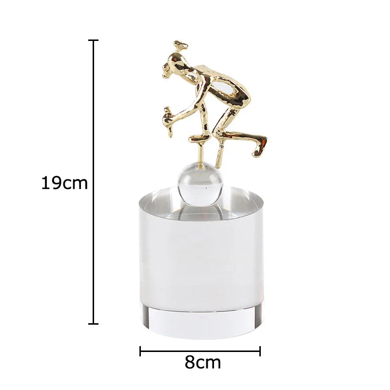 Afralia™ Crystal Sculpture Abstract Statues Modern Room Decor Ornaments Aesthetic Crafts