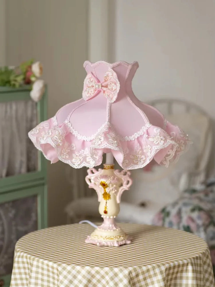 Afralia™ Pink Nordic Resin Table Lamp LED E27 Art Decor for Girls Bedroom