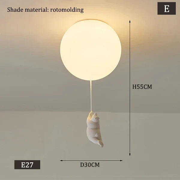 Afralia™ Kids Bear LED Ceiling Light - Designer Bedroom Pendant Lamp