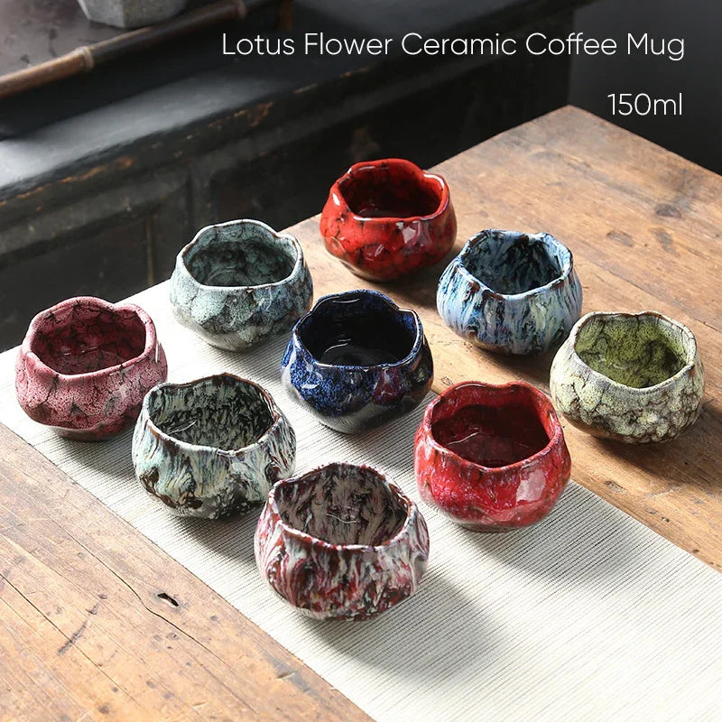 Lotus Flower Ceramic Coffee Mug - Afralia™ Premium Porcelain Teacup Cup