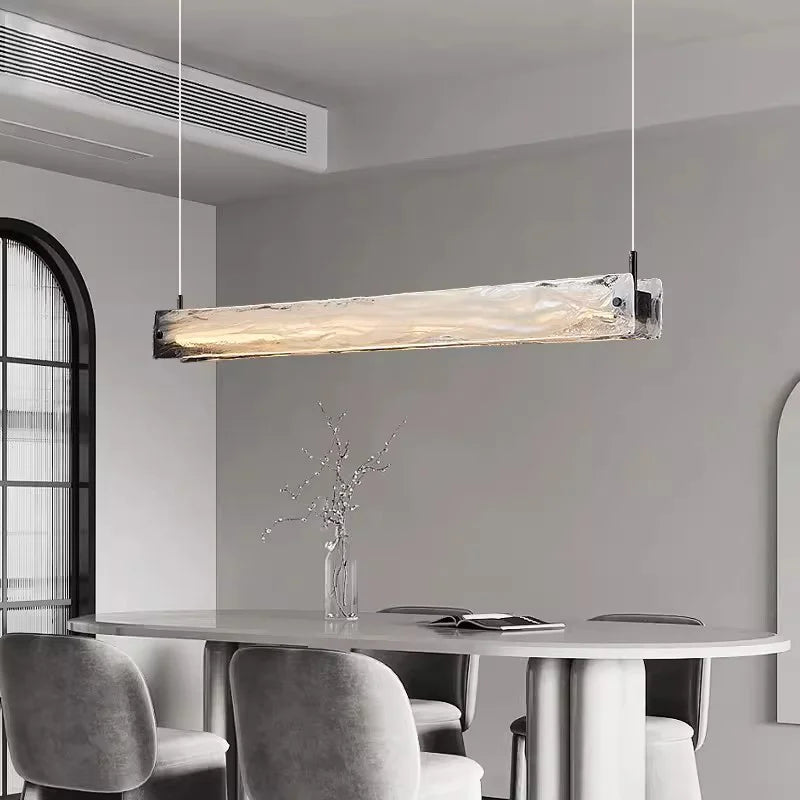 Afralia™ Cloud Fog Glass Chandelier LED Pendant Light Fixture for Modern Restaurant Bar Counter