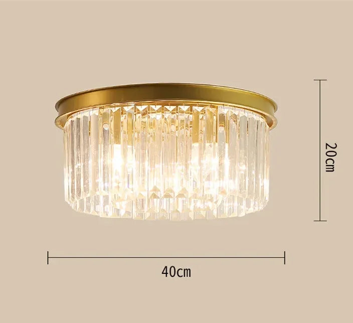 Afralia™ Metal Crystal Pendant Light Chandelier for Living Room, LED Hanging Lamp