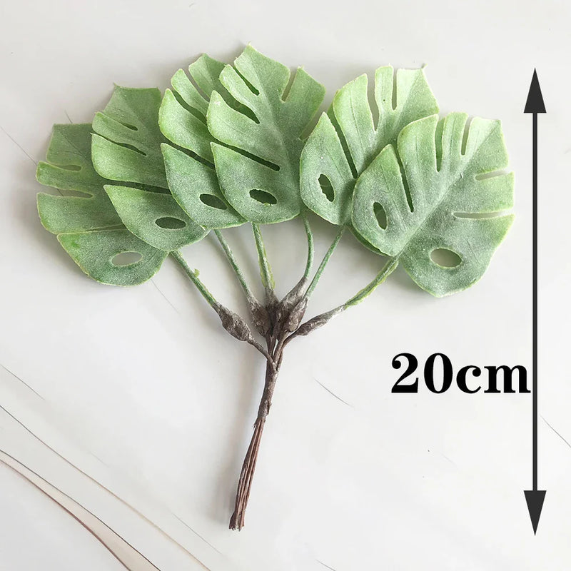 Afralia™ Palm Leaves Plastic Plant Decor for Home Wedding Garden Vases Artificial Flowers