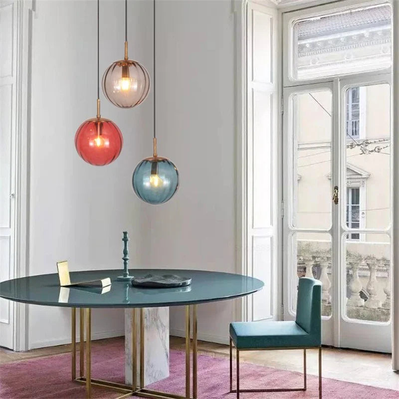 Afralia™ Wave Glass Ball LED Pendant Lamp for Modern Living Spaces